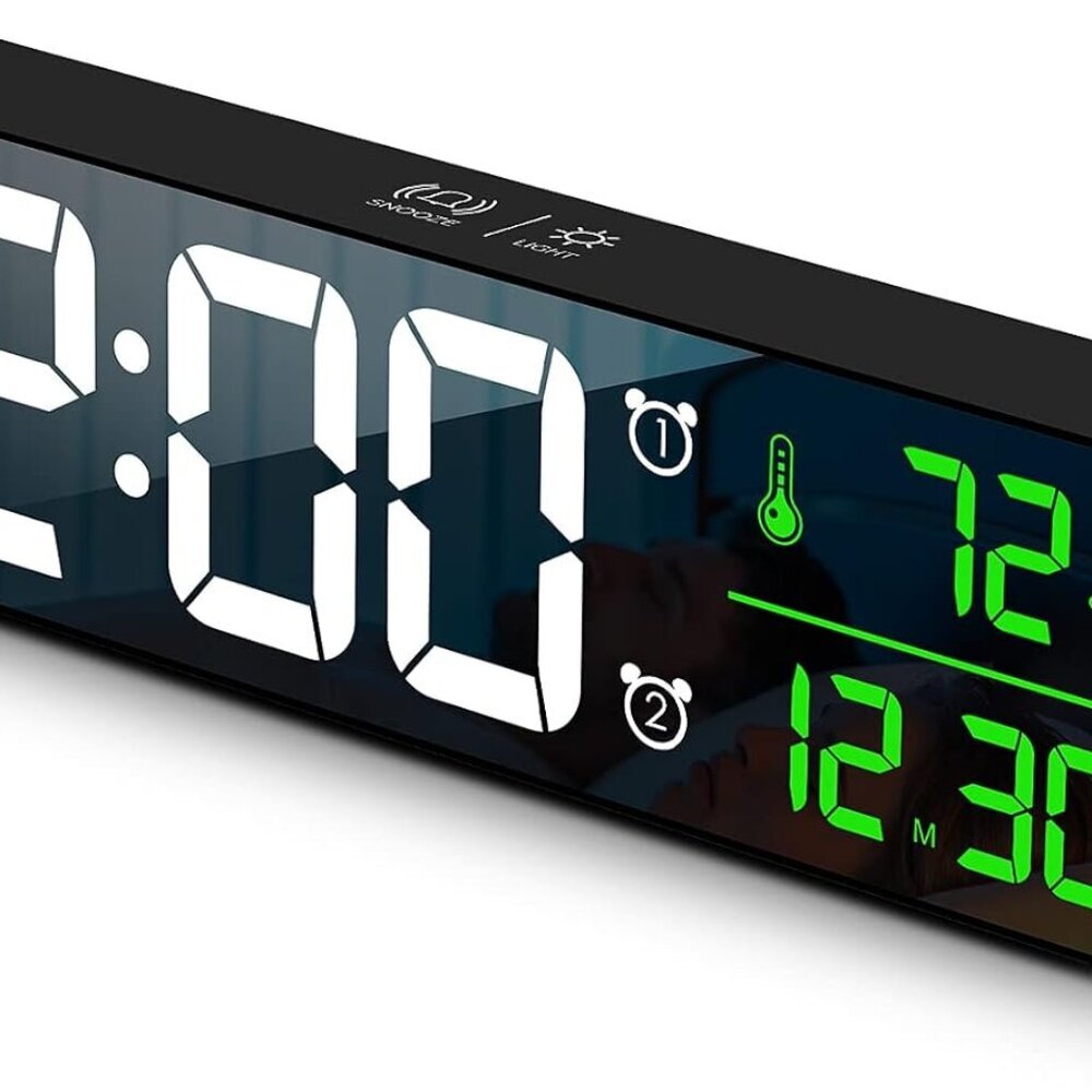 Digital Clock Large Display, Alarm Clock for Living Room Office Bedroom Decor, L
